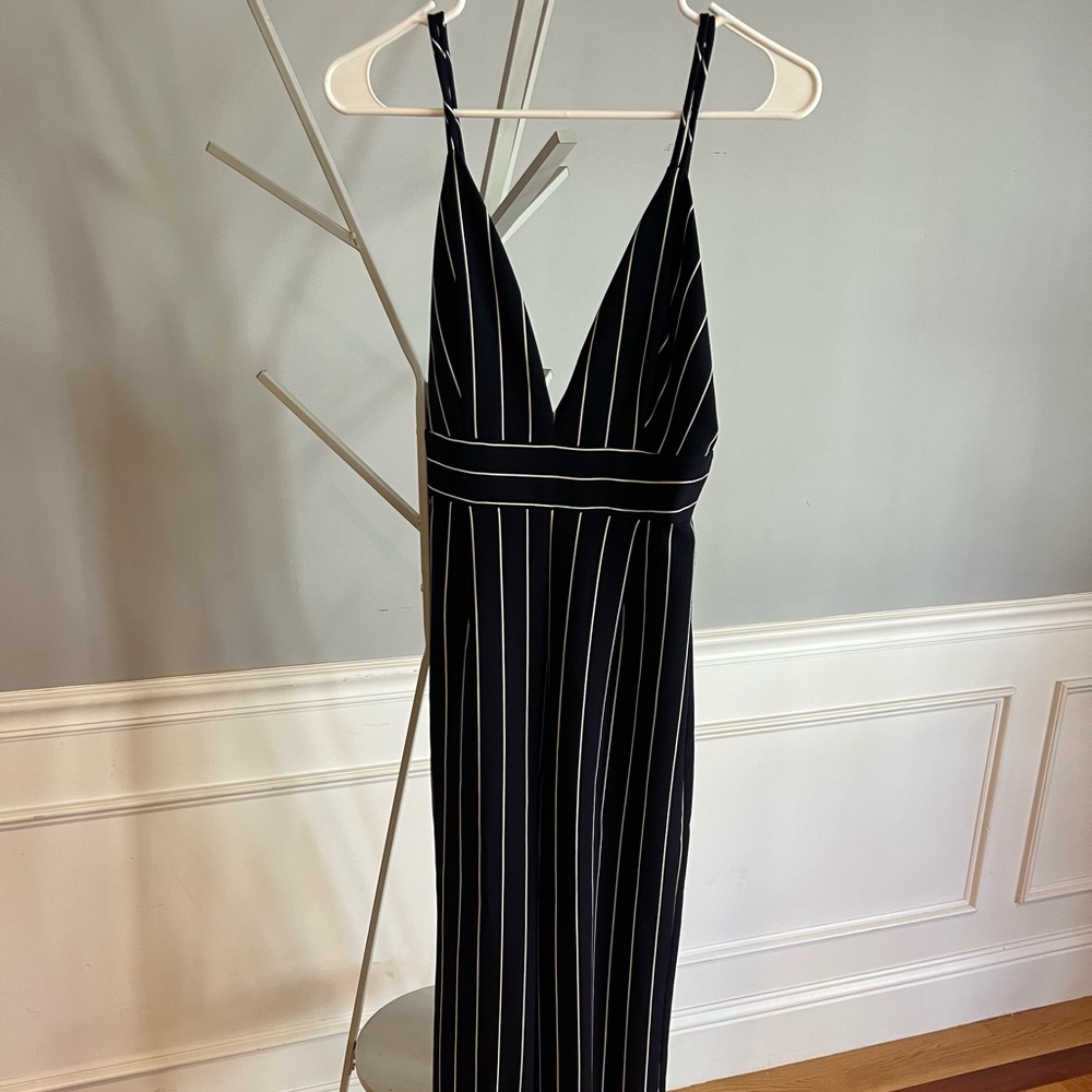 Navy blue stripped pantsuit